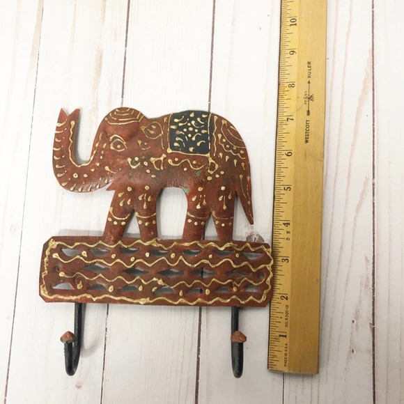 Metal Boho elephant Wall hanging hook Decor hooks - Picture 5 of 6